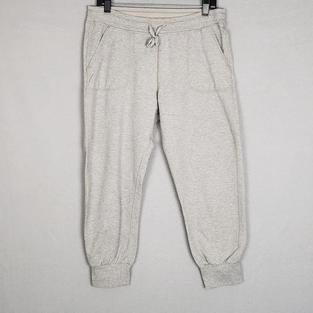Patagonia Size M Drawstring Jogger Sweatpants Light Gray Organic Cotton Lounge